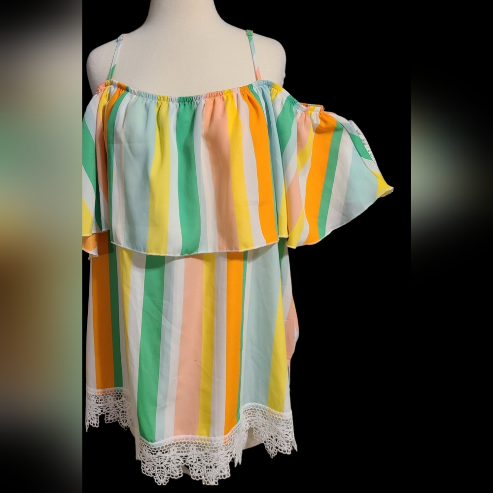 NWT Chance or Fate size 3X multi colored top